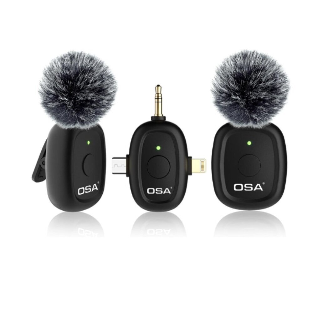 Wireless Lavalier Microphone,3 in 1 Mini Wireless Microphone w/ Noise Reduction